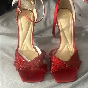 Jessica Simpson Red Strappy Heels